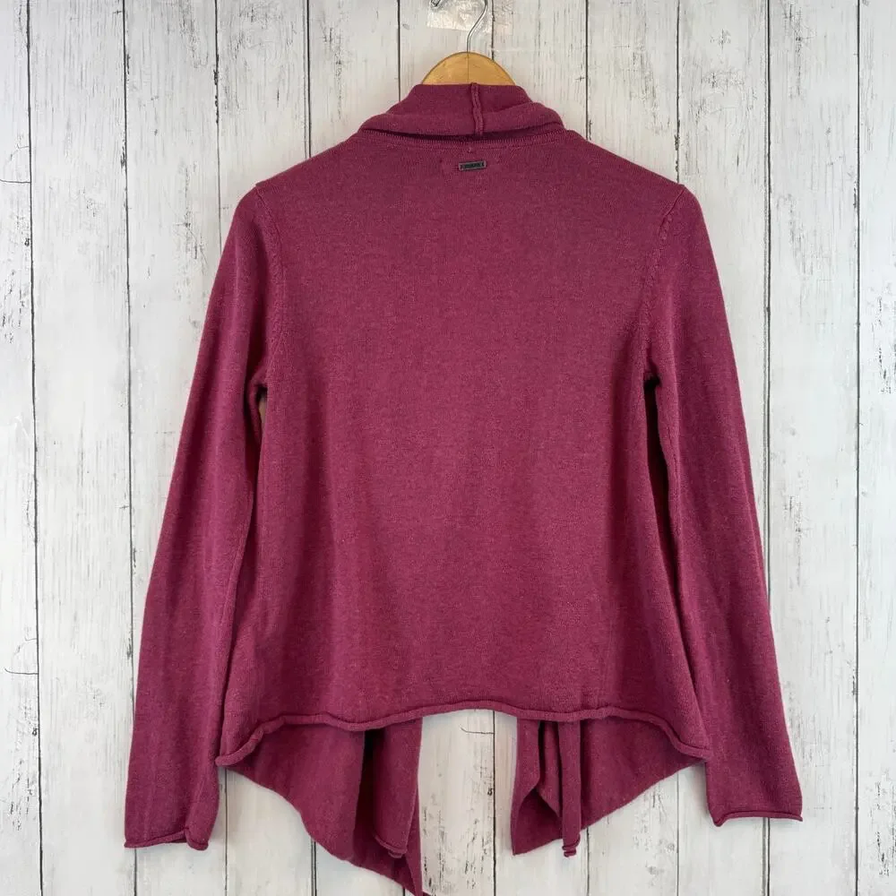 prAna Purple Georgia Wrap Cardigan Organic Cotton Relaxed Fit Open Front Size XS